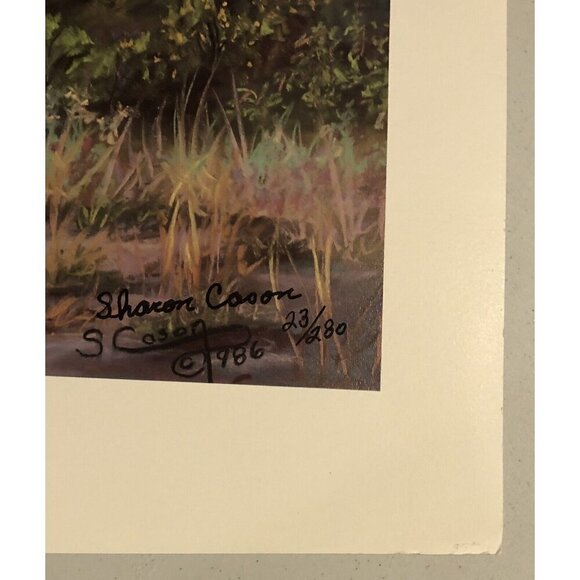 VTG 22"X17" Signed Number Landscape Art PRINT Desert Splendor SHARON CASON 1986 - Picture 5 of 7